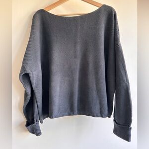 French Connection cotton sweater garment dyed indigo